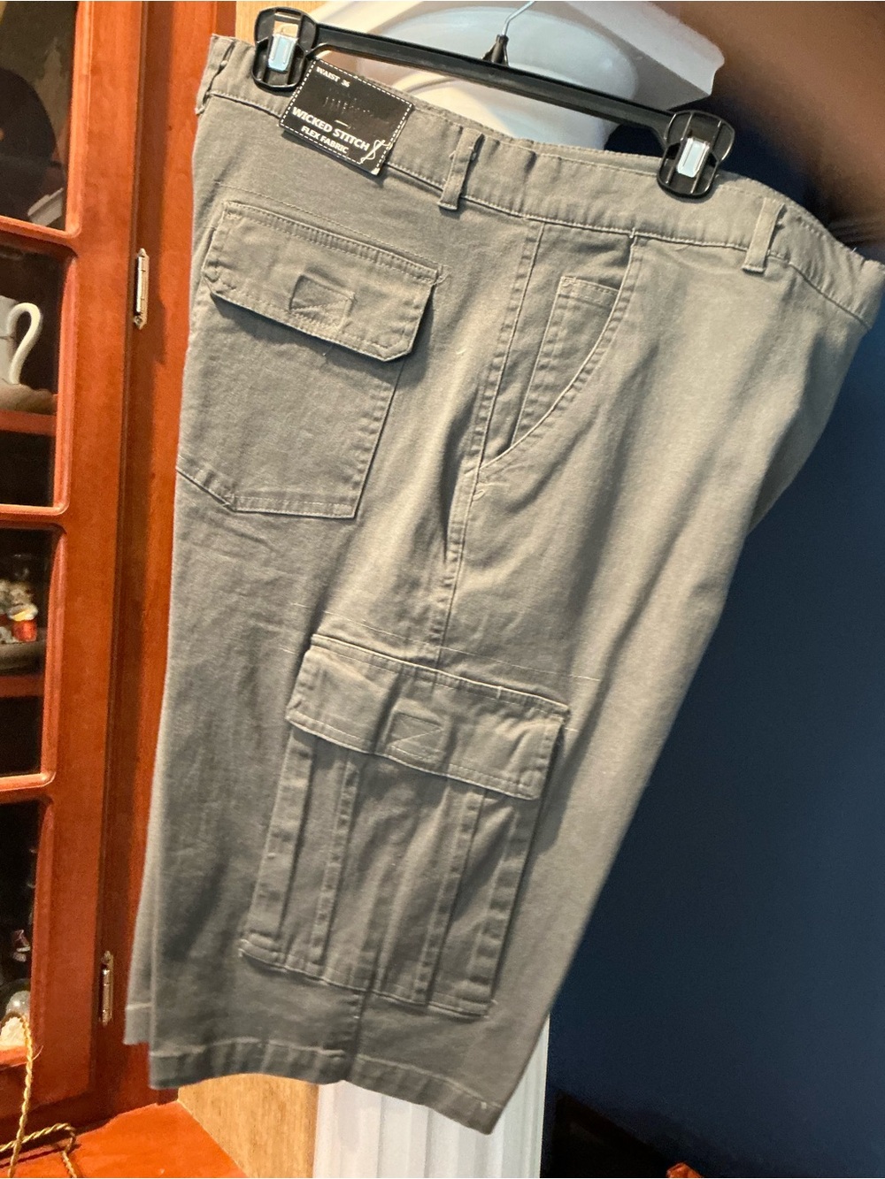 Wicked Stitch Men’s Gray Cargo Shorts Size 36 NWT